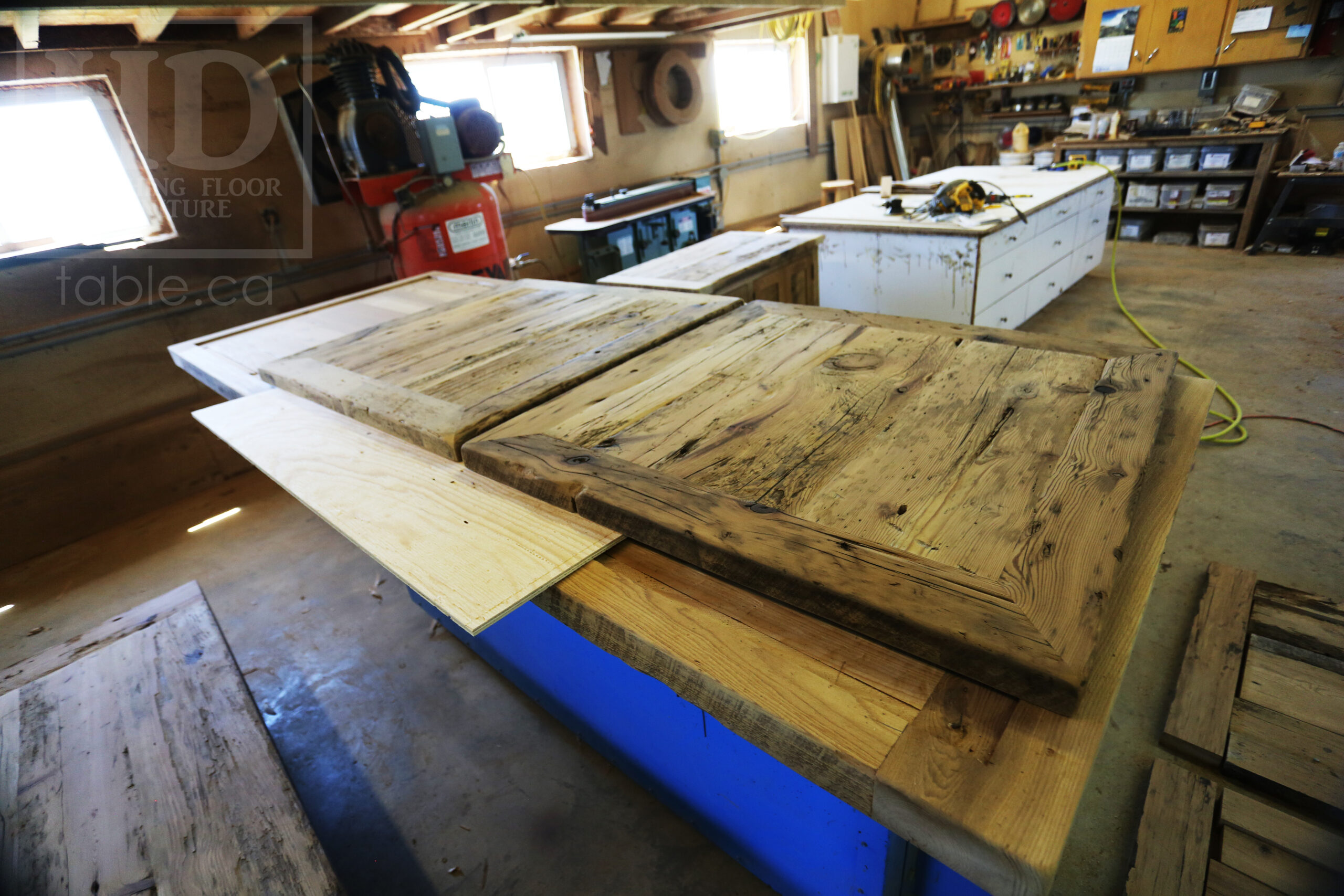 Restaurant Table Tops made from Reclaimed Ontario Barnwood by HD Threshing Floor Furniture / www.table.ca