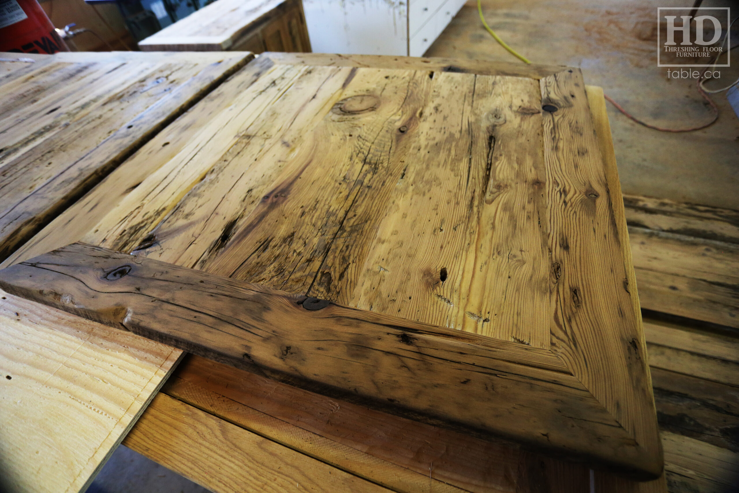 Restaurant Table Tops made from Reclaimed Ontario Barnwood by HD Threshing Floor Furniture / www.table.ca