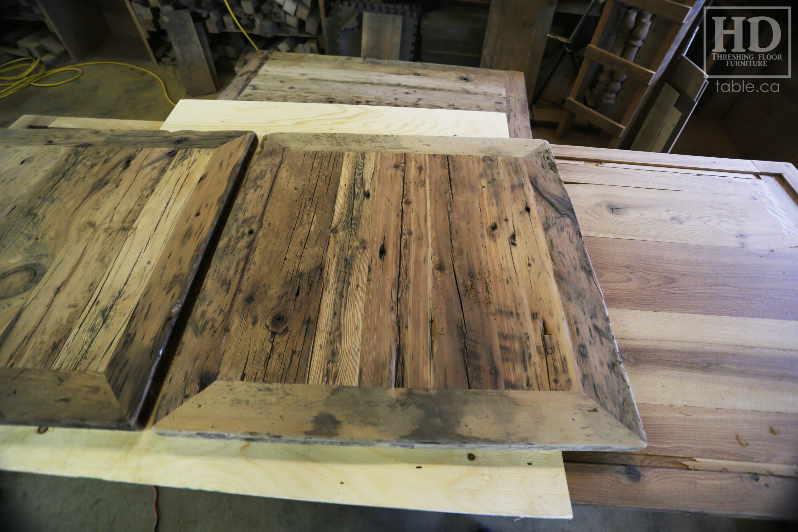 Restaurant Table Tops made from Reclaimed Ontario Barnwood by HD Threshing Floor Furniture / www.table.ca