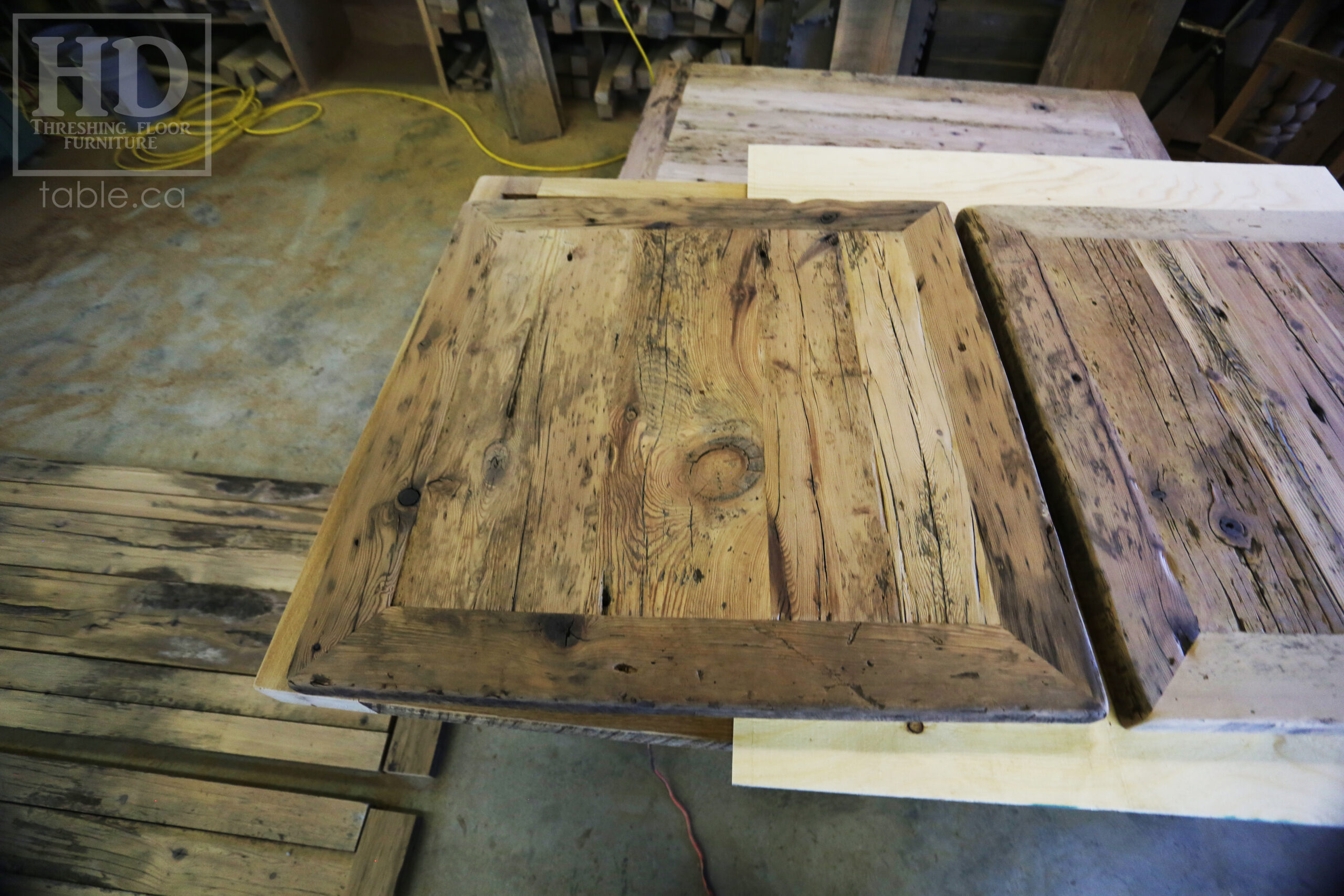 Restaurant Table Tops made from Reclaimed Ontario Barnwood by HD Threshing Floor Furniture / www.table.ca