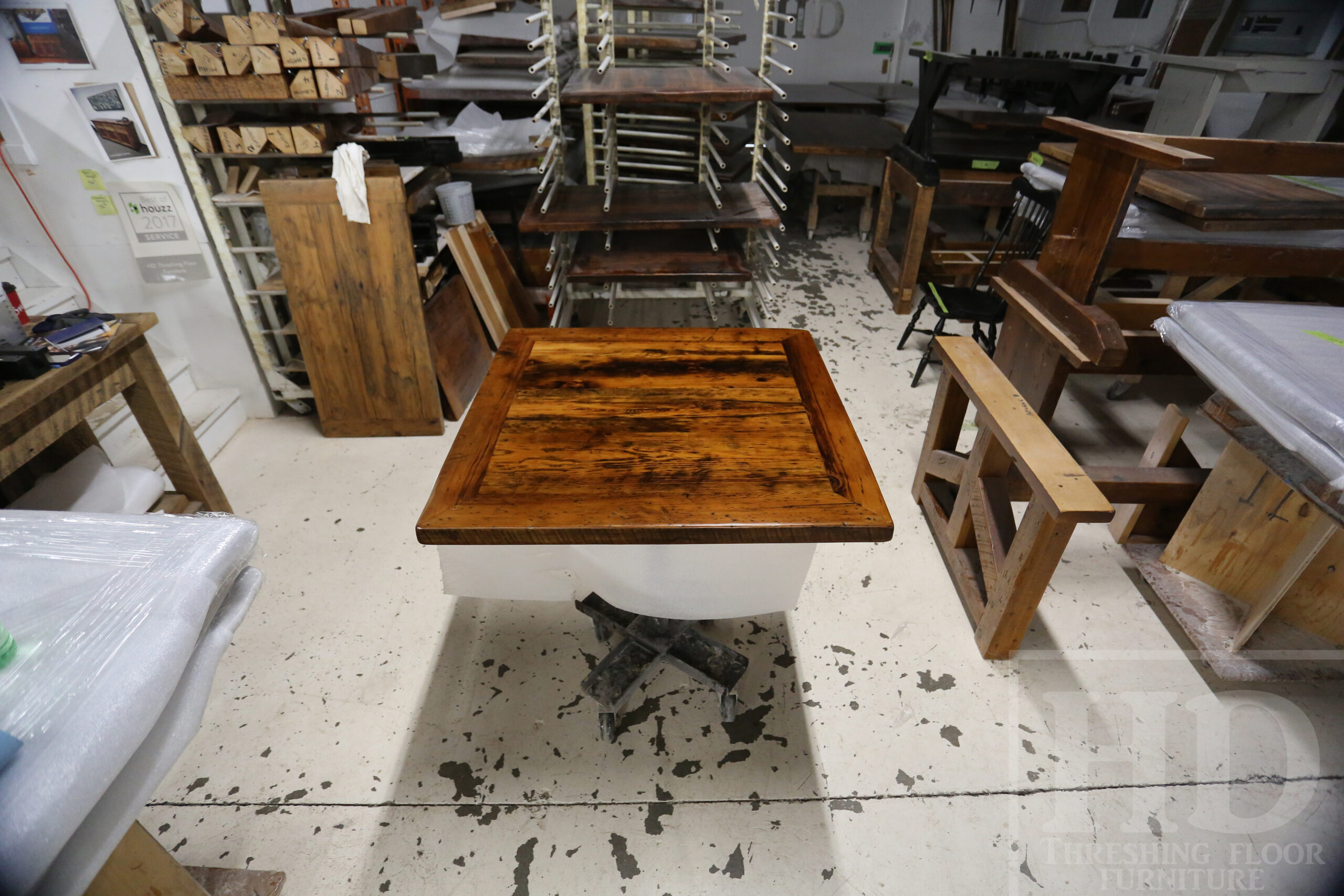 Restaurant Table Tops made from Reclaimed Ontario Barnwood by HD Threshing Floor Furniture / www.table.ca