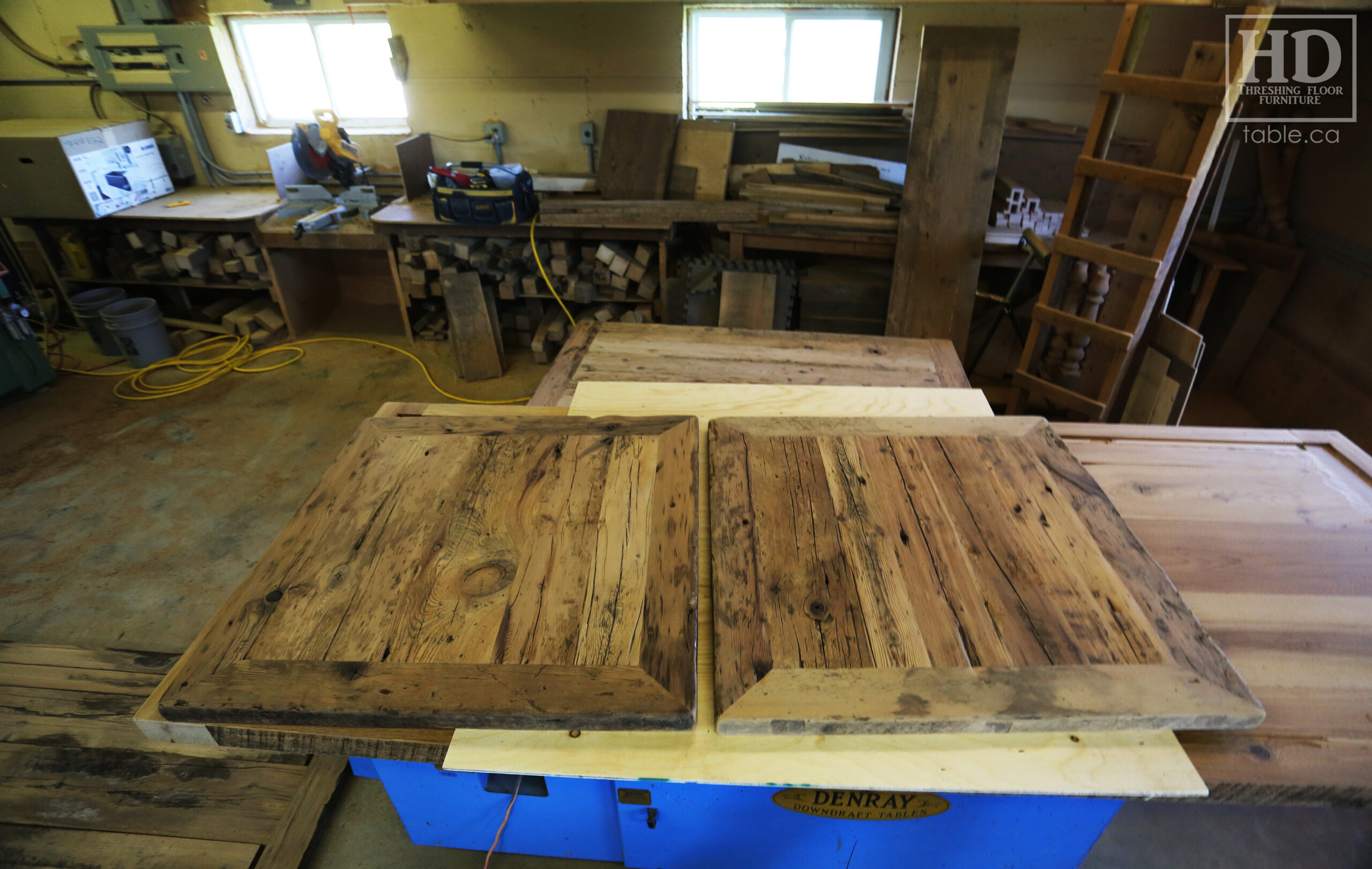 Restaurant Table Tops made from Reclaimed Ontario Barnwood by HD Threshing Floor Furniture / www.table.ca