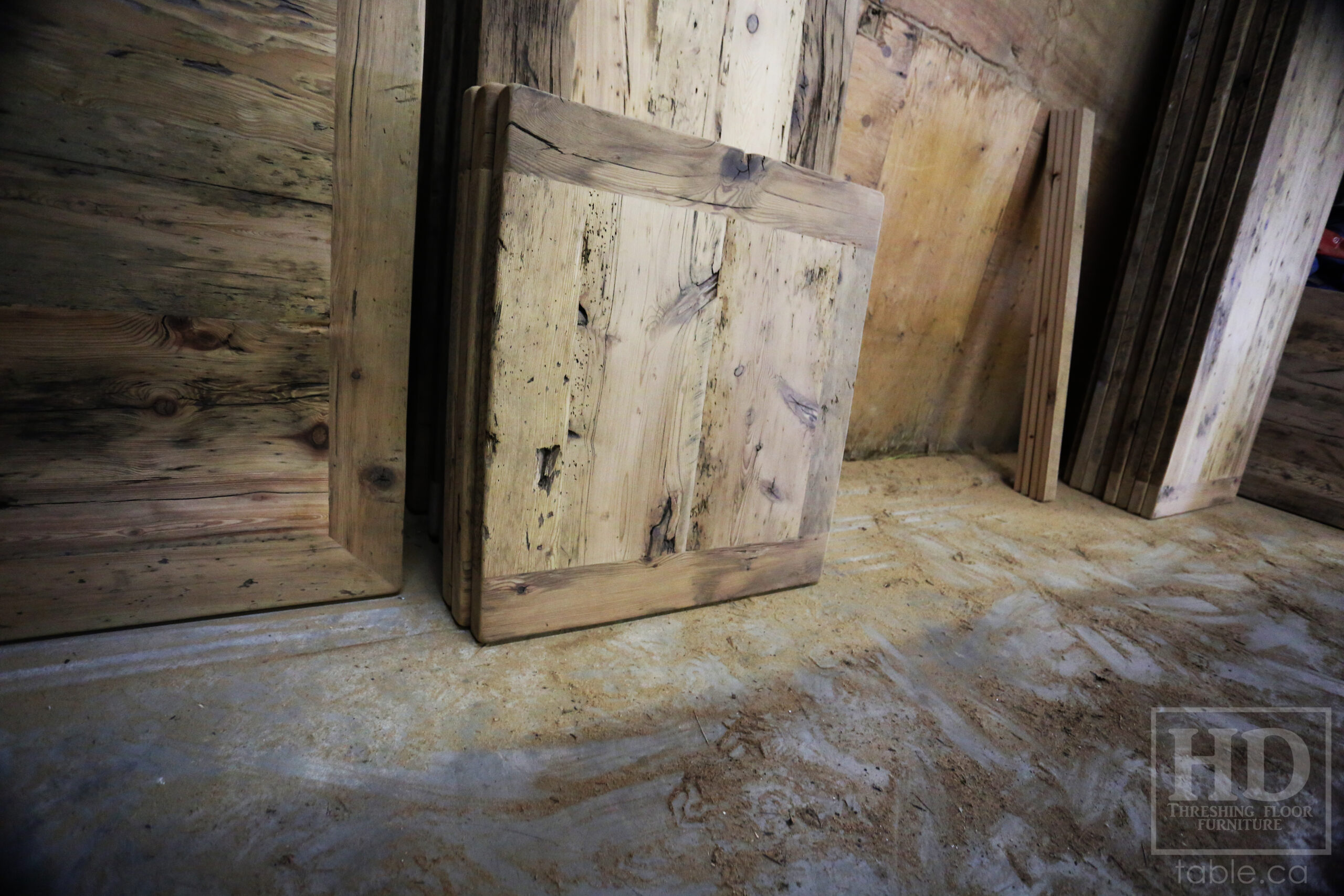 Restaurant Table Tops made from Reclaimed Ontario Barnwood by HD Threshing Floor Furniture / www.table.ca