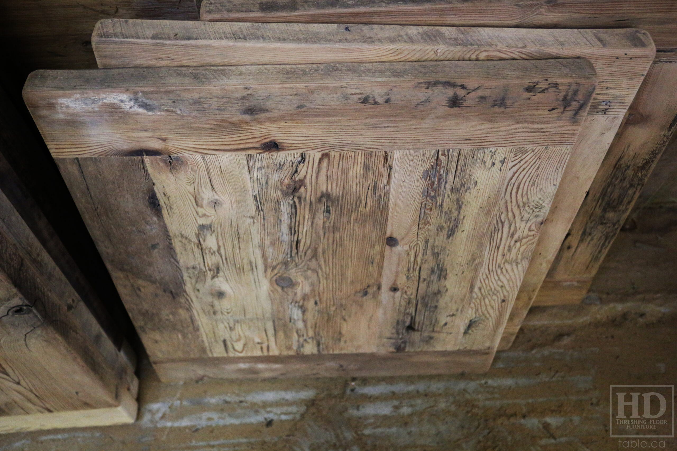 Restaurant Table Tops made from Reclaimed Ontario Barnwood by HD Threshing Floor Furniture / www.table.ca