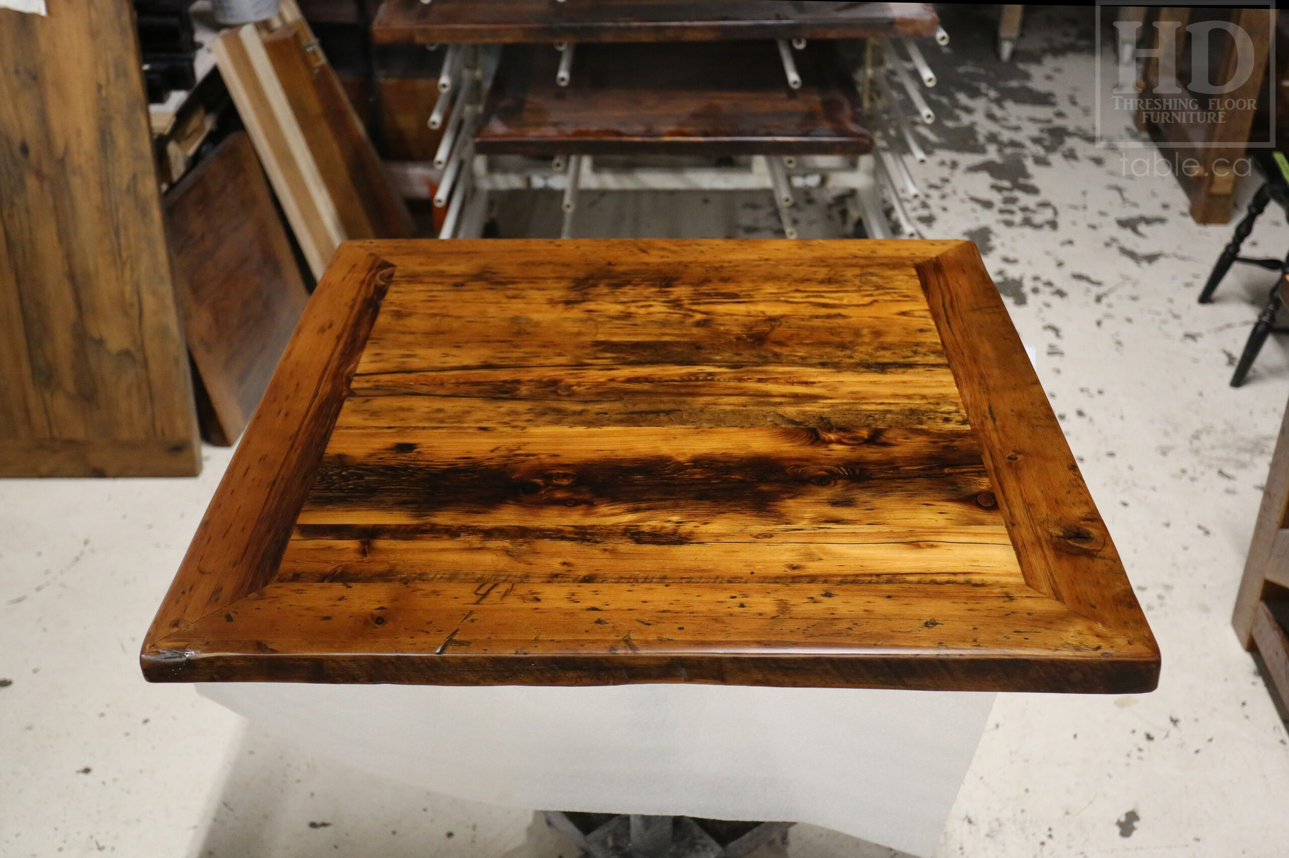 Restaurant Table Tops made from Reclaimed Ontario Barnwood by HD Threshing Floor Furniture / www.table.ca