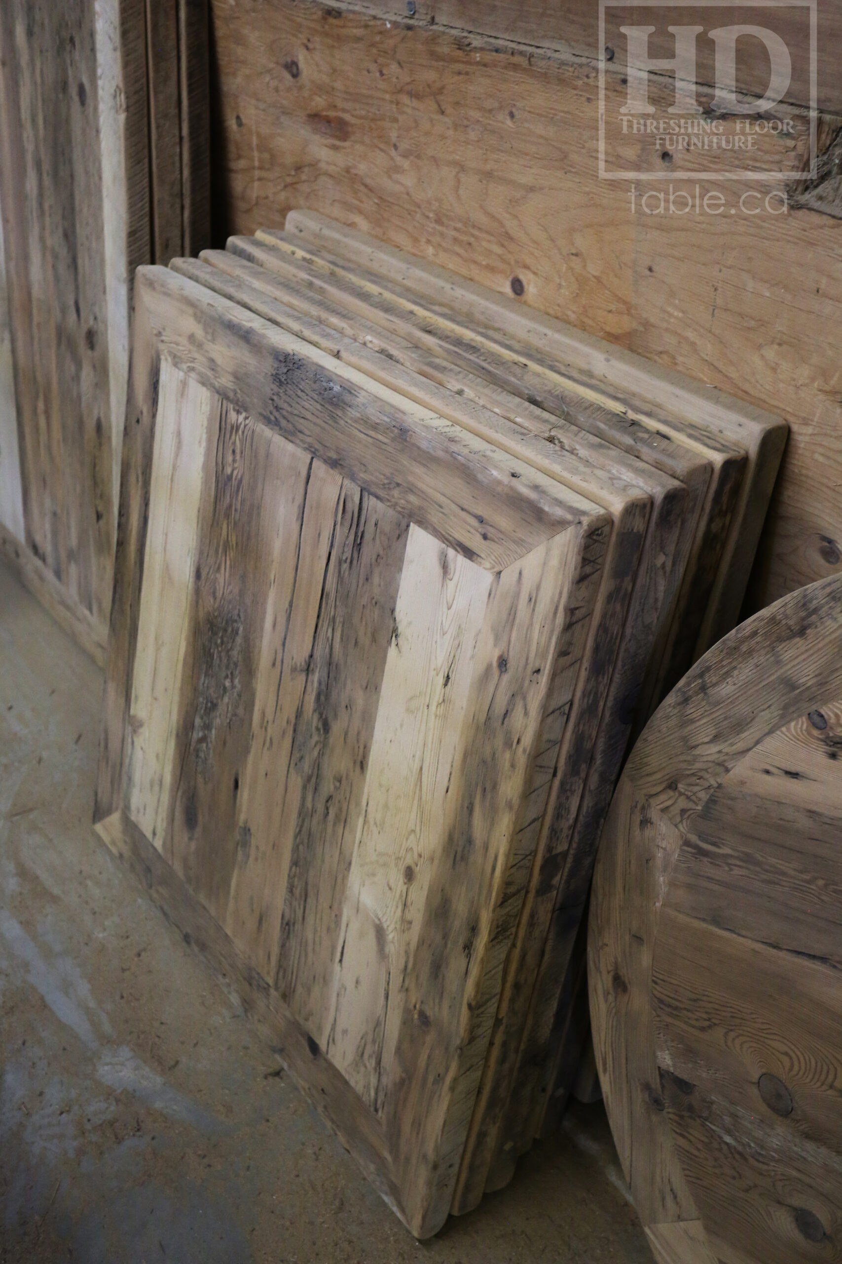 Restaurant Table Tops made from Reclaimed Ontario Barnwood by HD Threshing Floor Furniture / www.table.ca