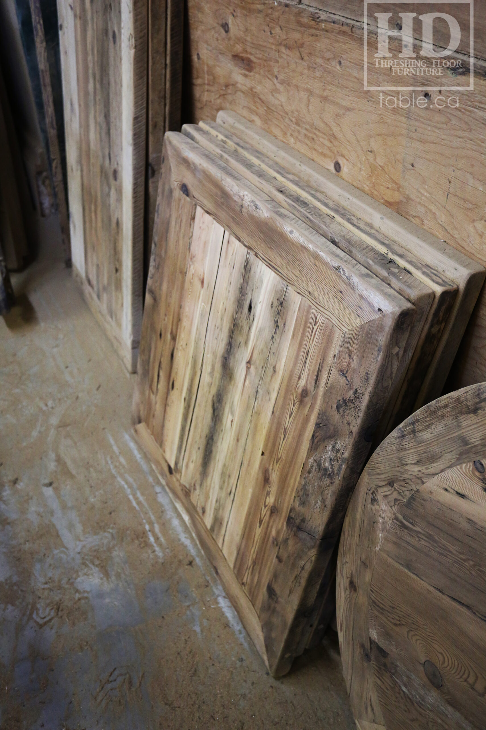 Restaurant Table Tops made from Reclaimed Ontario Barnwood by HD Threshing Floor Furniture / www.table.ca