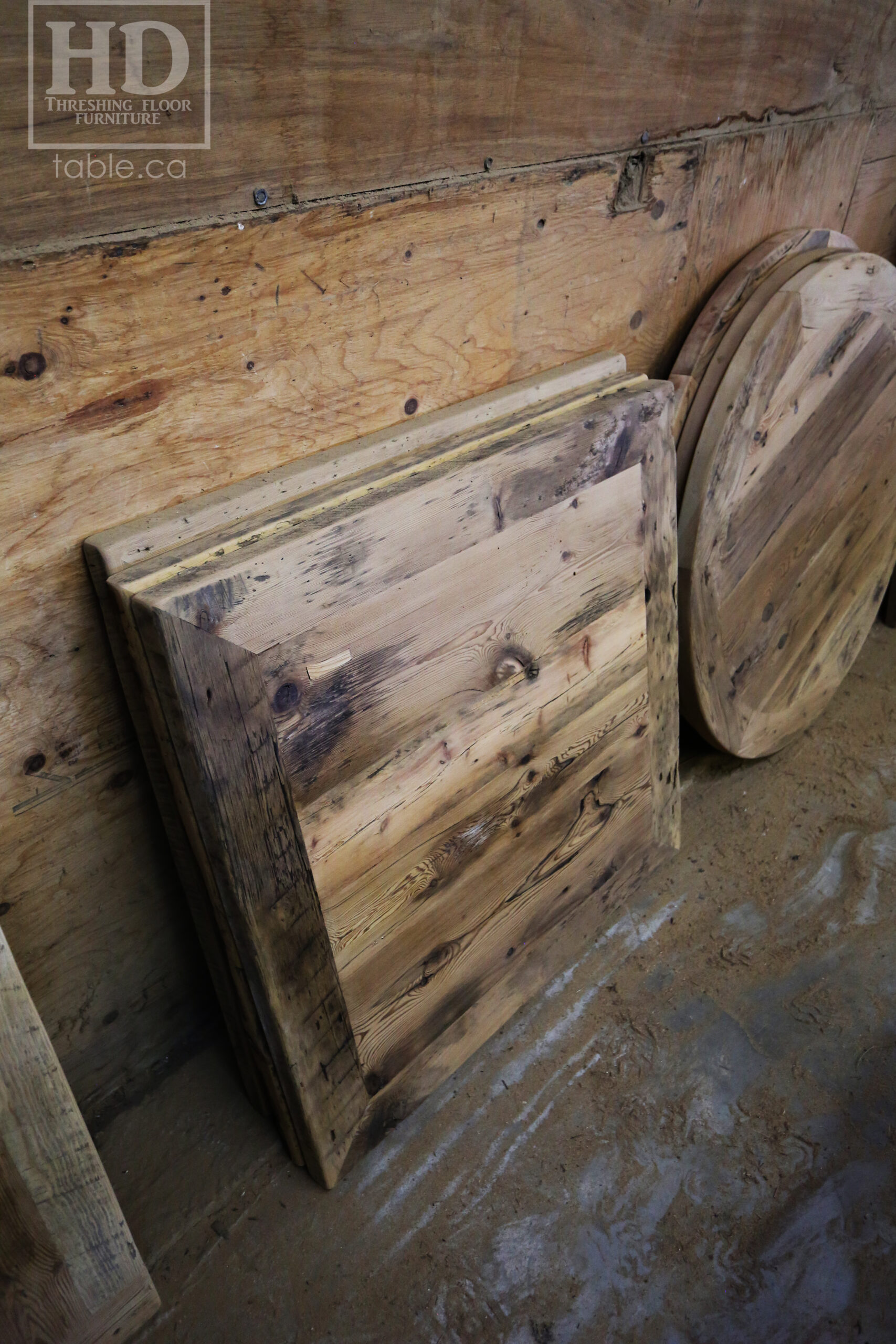 Restaurant Table Tops made from Reclaimed Ontario Barnwood by HD Threshing Floor Furniture / www.table.ca