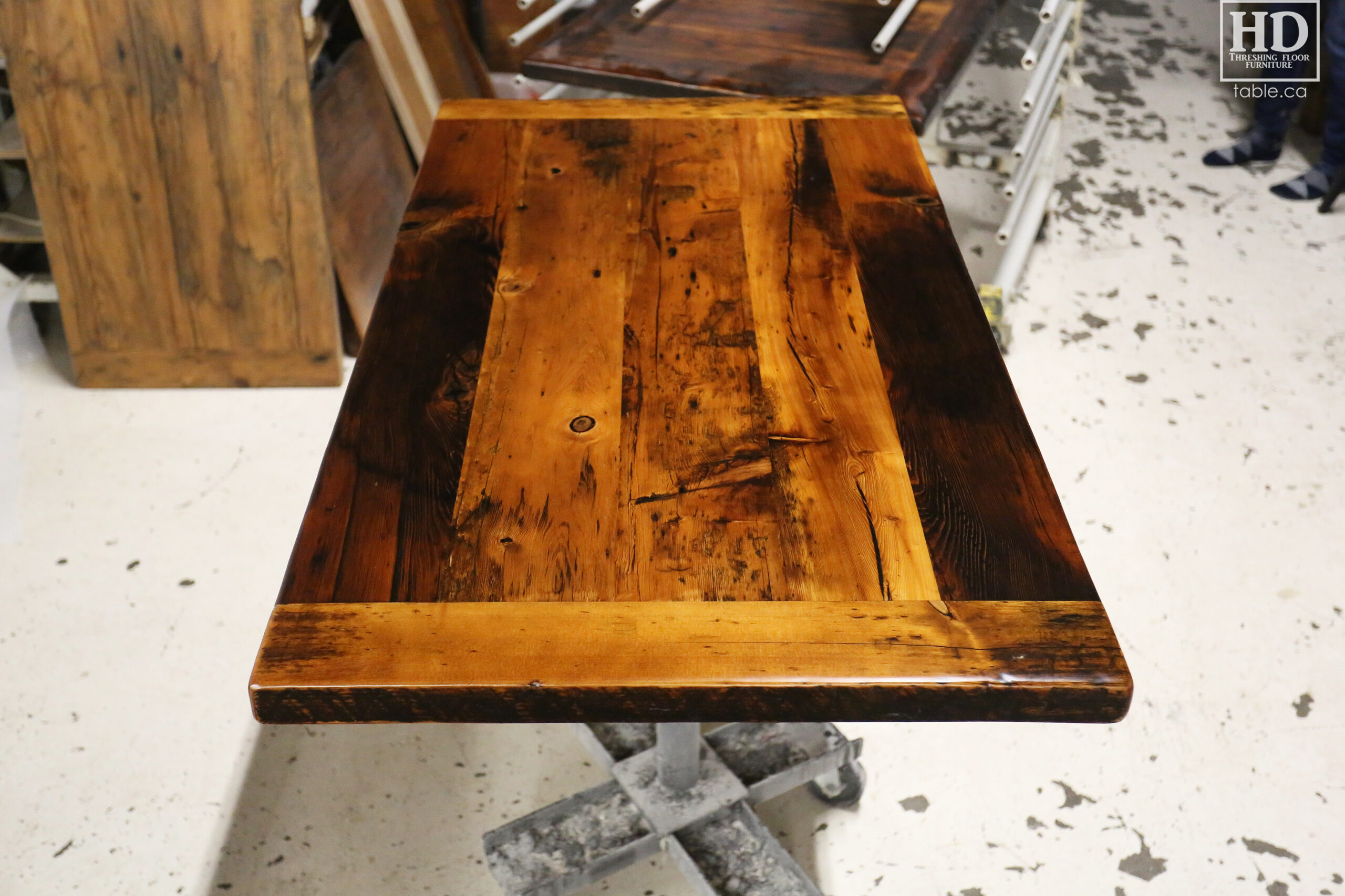 Restaurant Table Tops made from Reclaimed Ontario Barnwood by HD Threshing Floor Furniture / www.table.ca