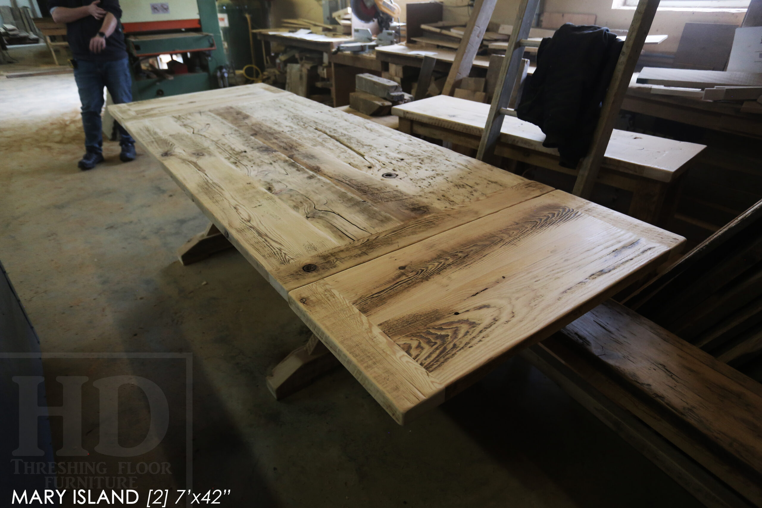 Ontario Barnwood Trestle Tables Set for a Gravenhurst Cottage Blog