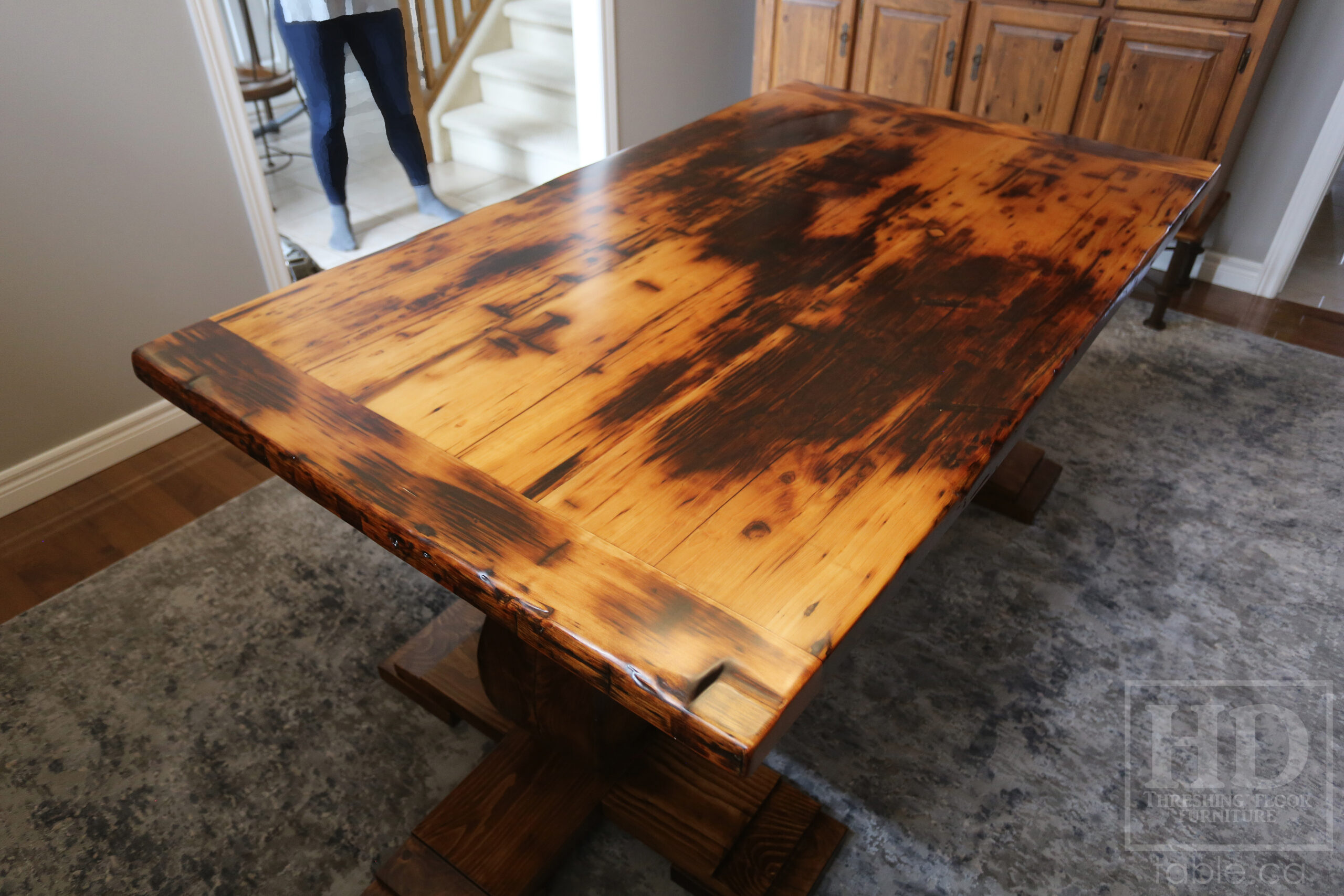 72â€ Ontario Barnwood Table Top â€“ 42â€ wide â€“ Old Growth Pine Hemlock Construction â€“ Original edges & distressing maintained - Premium epoxy + satin polyurethane finish - www.table.ca